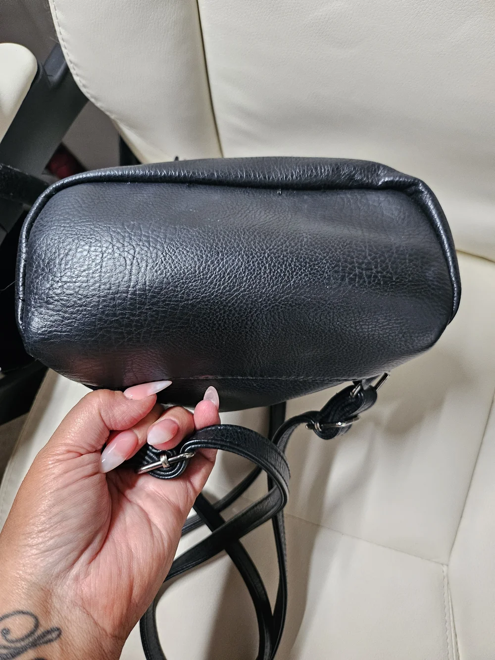 Mudd Black Leather Mini Backpack